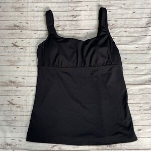 Lands End  Womens Tankini Swimsuit Top Size 8 Black Underwire